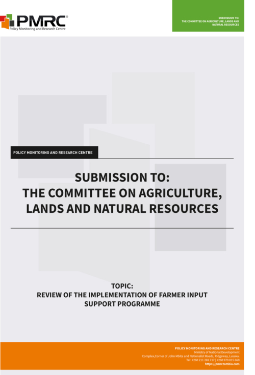 Submission to – the Committee on Agriculture, Lands and Natural Resources – Topic- Review Of The Implementation of Farmer Input Support Programme – Parliamentary Presentation