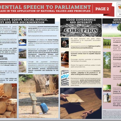 Presidential Speech to Parliament- Progress Made in the Application of National Values and Principles Infographic Page 2