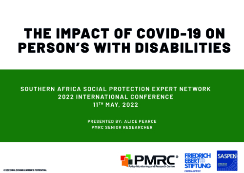 The Impact Of Covid-19 On Person’s With Disabilities – Presentation