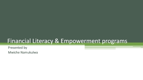 Financial Literacy & Empowerment Programmes – Presentation