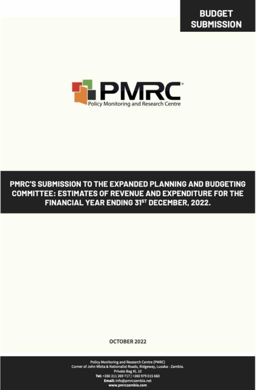 PMRC Parliamentary Submission to the Expanded Planning and Budgeting Committee – Estimates of Revenue and Expenditure for the Financial Year Ending 31st December, 2022.