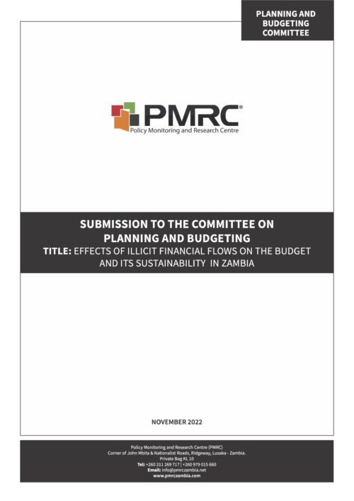 PMRC Parliamentary Presentation – Effects Of Illicit Financial Flows On The Budget And Its Sustainability In Zambia