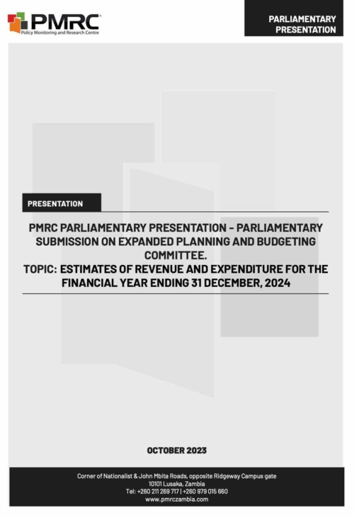 PMRC Parliamentary Presentation – Parliamentary Submission on Expanded Planning and Budgeting Committee