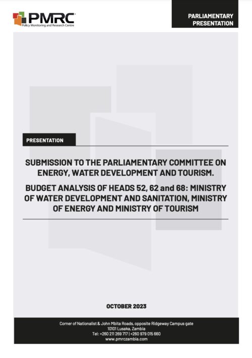 PMRC Parliamentary Presentation – Submission to the Parliamentary Committee on Energy, Water Development and Tourism