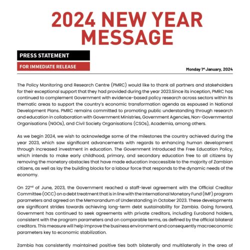 PMRC Press Statement – 2024 New Year Message